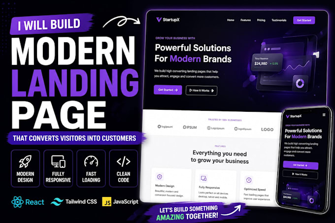build a modern react landing page