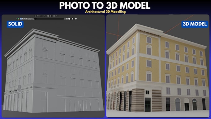 design full 3d arcitectural modeling built from scratch