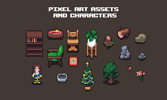 create pixel art assets, characters and animations