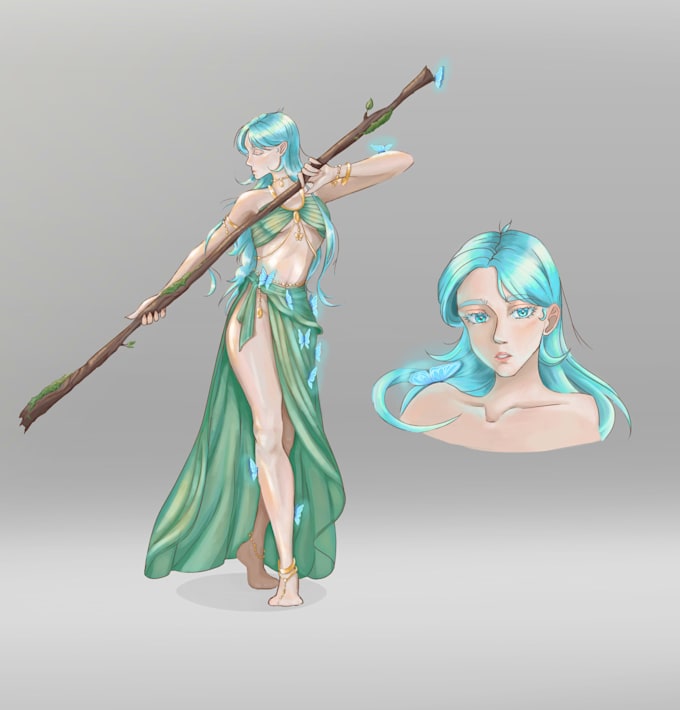 do a 2d character design and concept art for you