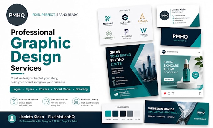 do modern graphic design, logo design,  and motion graphics