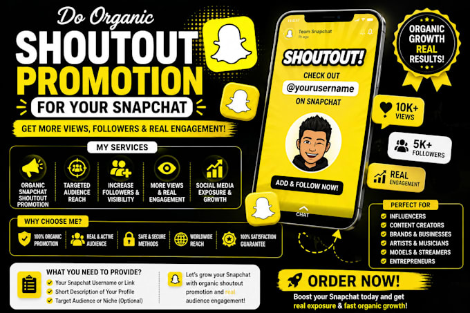 do organic shoutout promotion for your snapchat
