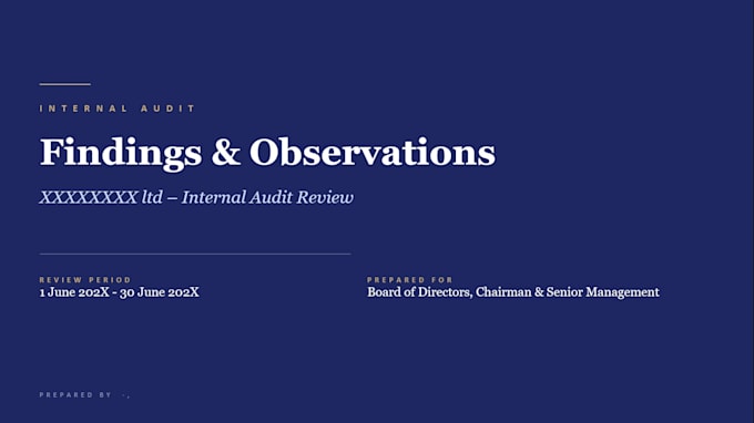 review internal controls and deliver audit risk reports