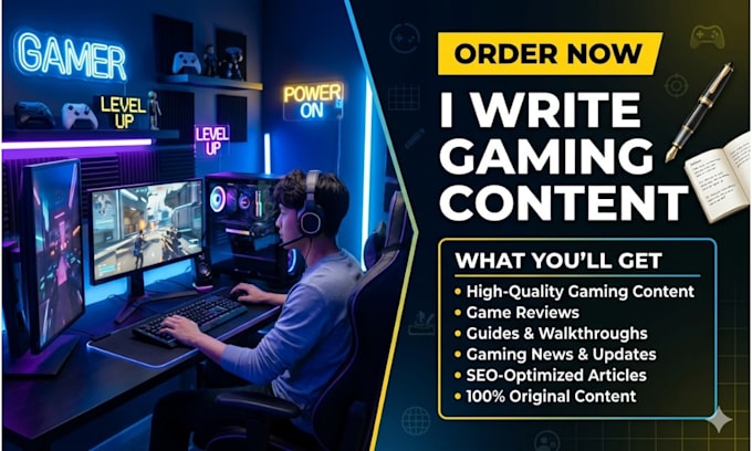 write SEO optimized gaming content for your website