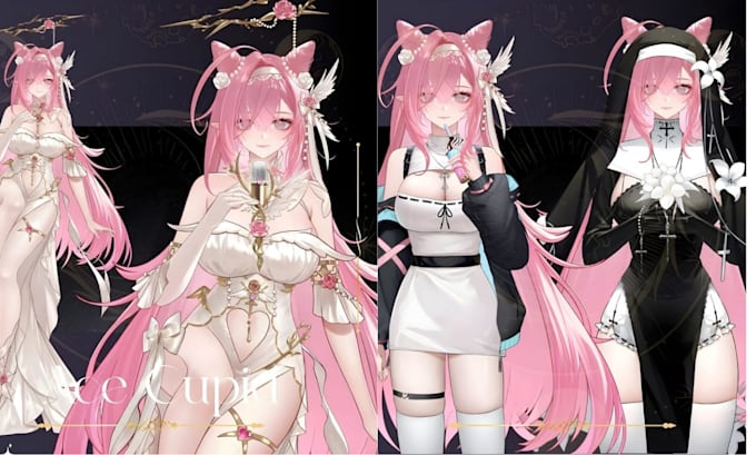 create a custom live2d vtuber model commission with full vtube studio rigging