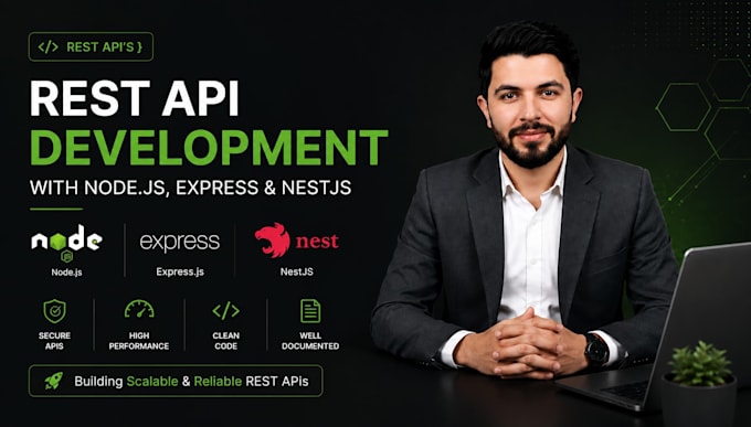 be your node js developer for rest apis and web backend