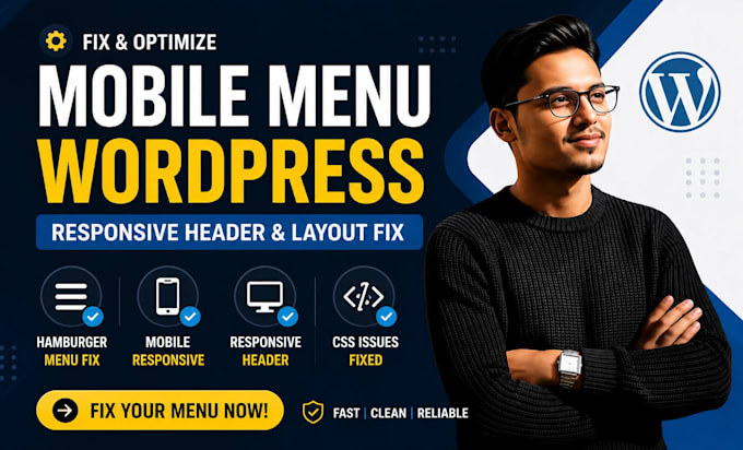 fix mobile menu wordpress, responsive header, hamburger menu, css issues, layout
