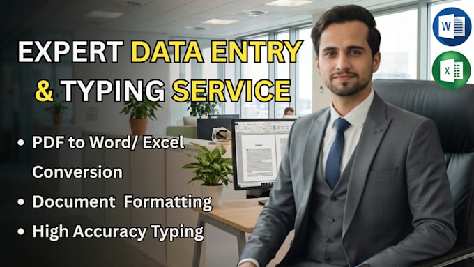 do expert data entry, typing, and document formatting