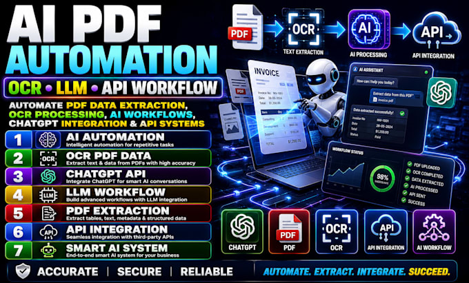 do ai pdf automation, ai workflow, ocr pdf data llm chatgpt, api integration