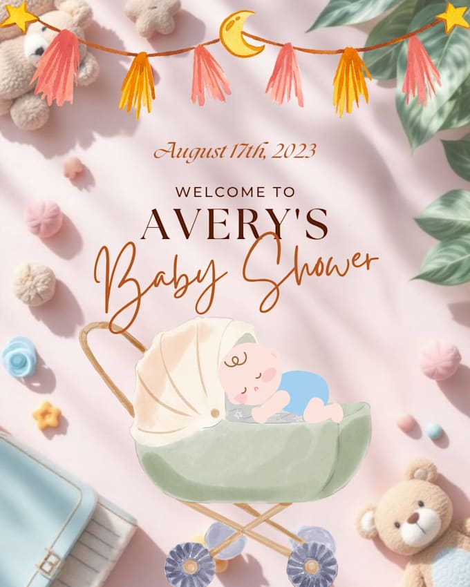 make aesthetic baby shower invitation cards