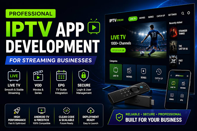 develop a professional iptv streaming app for your business