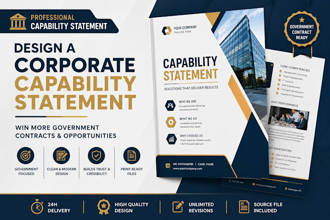 design a corporate capability statement for government contract agencies