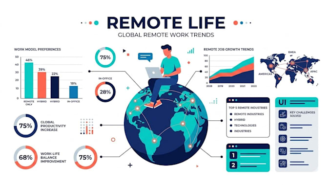 design custom infographics, flowcharts, and data visualizations
