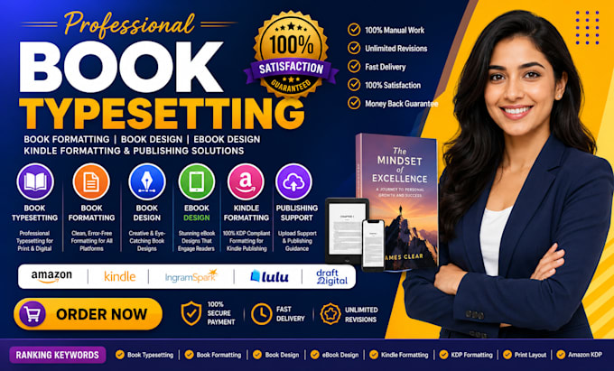 do book typesetting book formatting, book design, ebook design kindle formatting