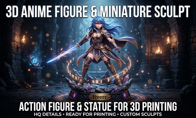 do 3d anime figure model miniature action figure 3d statue figurine 3d printing