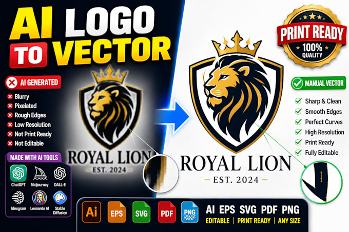 convert ai generated logo into professional vector