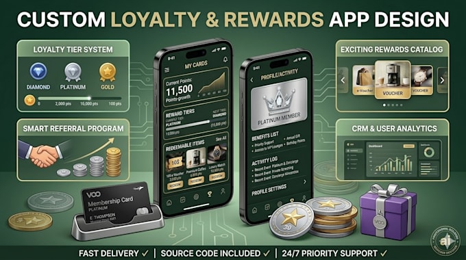 build loyalty app reward base app gamification app coupon app discount app