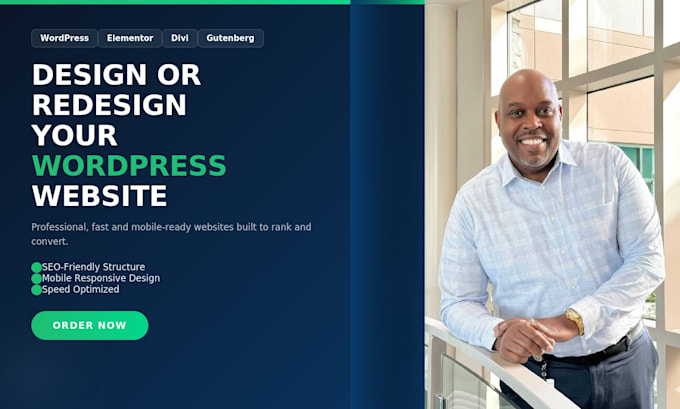 design and develop a professional wordpress website using elementor or divi