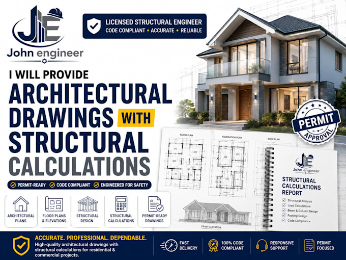 provide architectural drawings with structural calculations