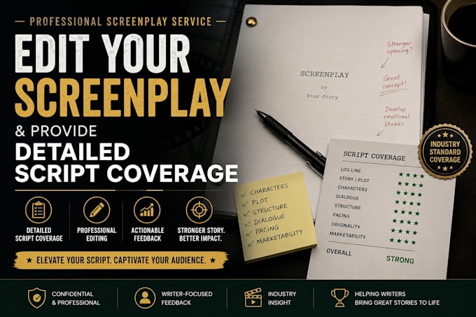 edit your screenplay and provide detailed script coverage