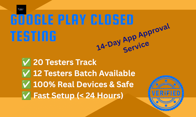 provide closed testing 20 testers 12 testers mobile app testing 12 testers