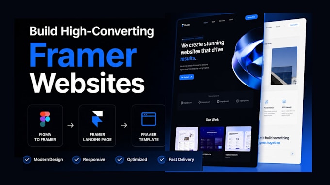 Build framer landing page, figma to framer website redesign framer ...