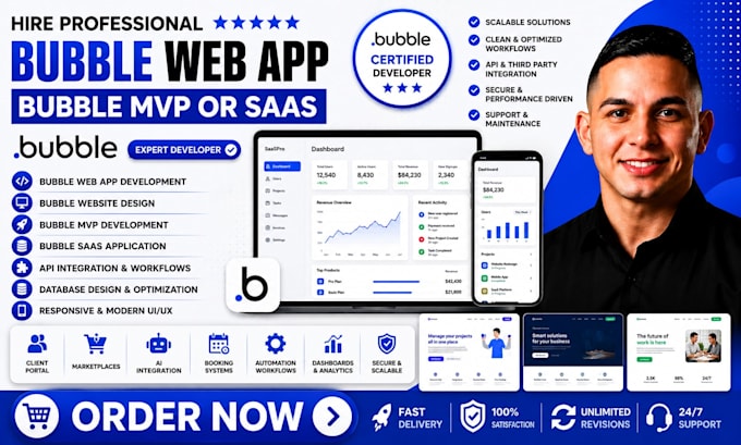 bubble web app, bubble website, bubble mvp or bubble saas as bubble io developer