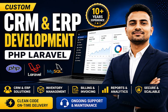 develop custom CRM erp software using PHP laravel
