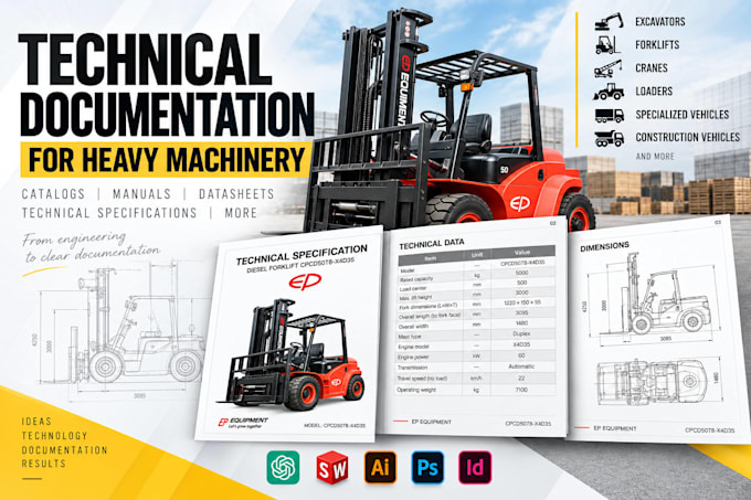 create technical documentation for heavy machinery