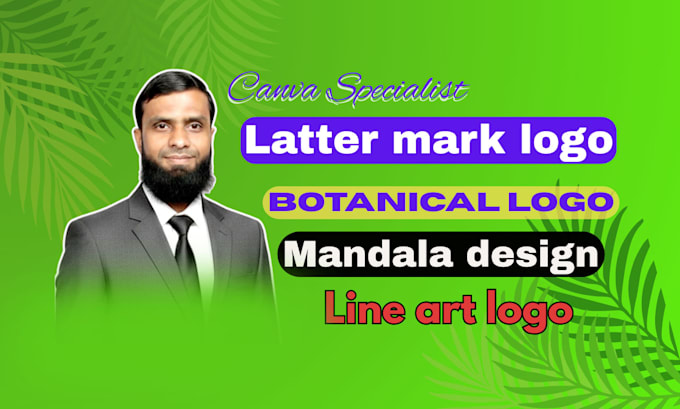 create modern letter mark, botanical logo using canva
