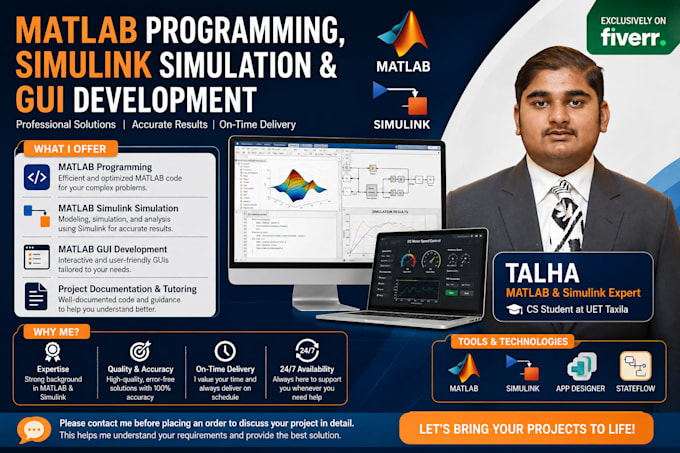 do matlab programming matlab simulink, gui tasks and projects