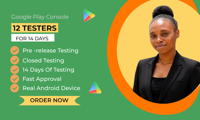 provide 12 or 20 testers for google play closed testing for 14 days