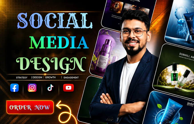 do social media post youtube logo thumbnail meta ads design