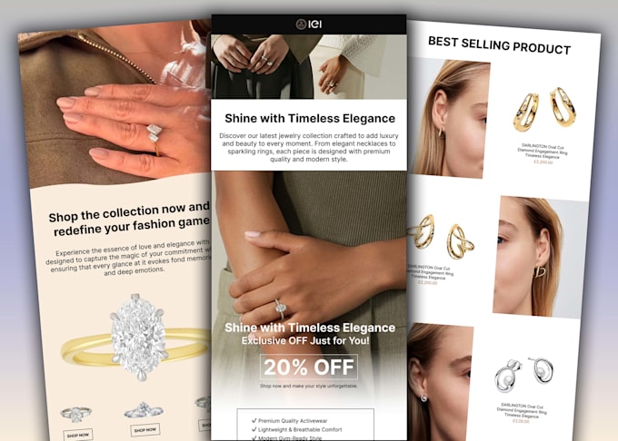 create custom figma email design for mailchimp, klaviyo e commerce newsletter