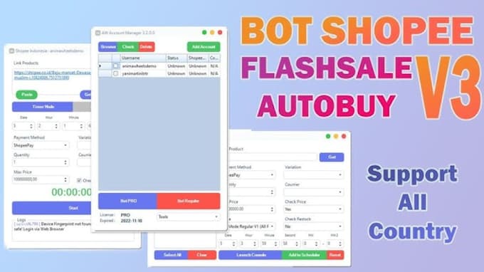 do auto purchase bot, lazada bot, shopping bot auto checkout bot pokemon bot