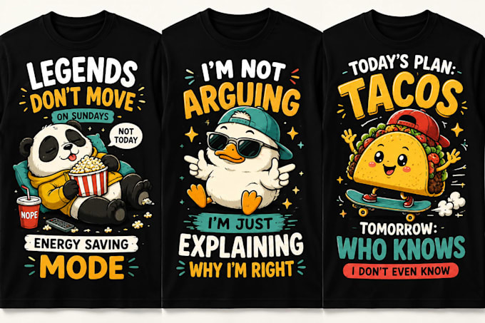 create viral funny cartoon tshirt designs for pod