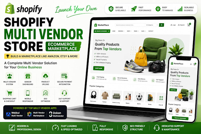 design a shopify muti vendor store ecommerce mutivendor