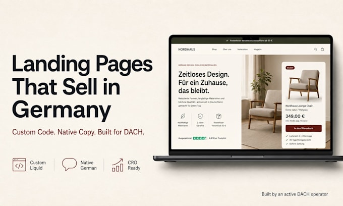 create a native german shopify landing page that converts
