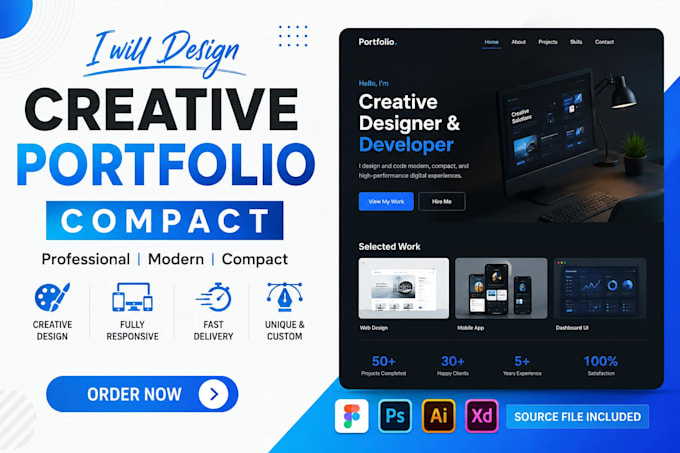 design creative portfolio compact website
