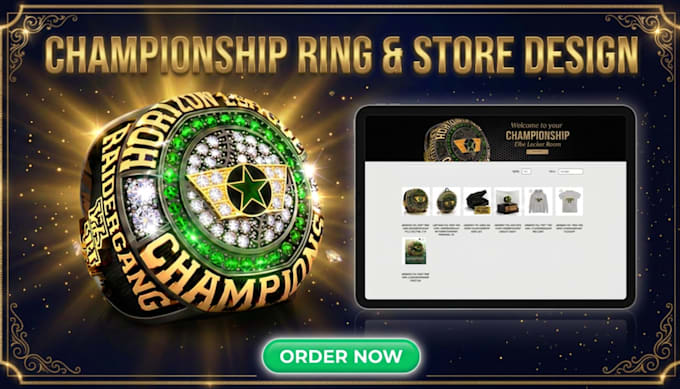do fantasy football championship ring 3d model custom sports ring design cad stl
