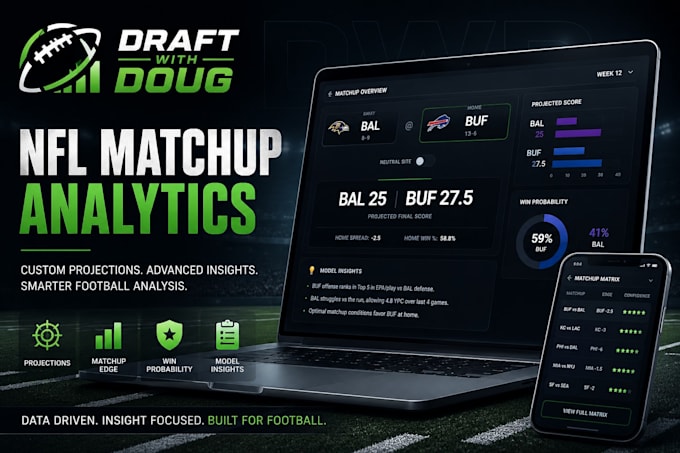 provide a custom NFL matchup analytics dashboard