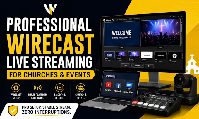 setup professional wirecast live streaming for churches and events
