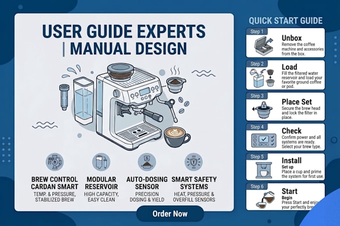 design a custom user guide manual or assembly instructions for any product
