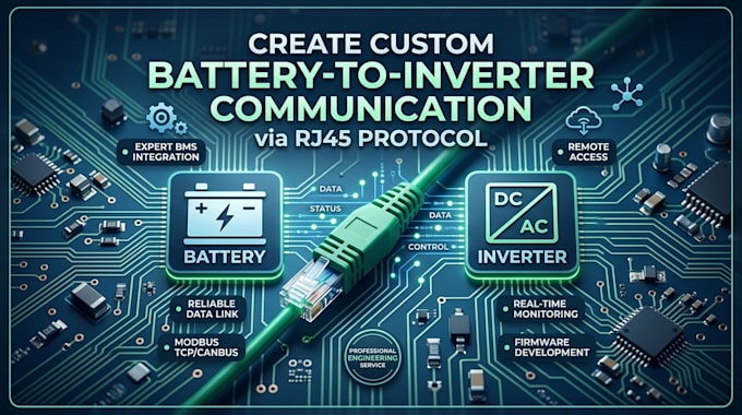 create custom battery to inverter communication using rj45 protocol