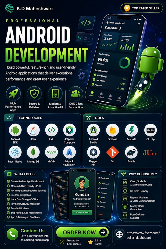 develop responsive android apps with modern UI API and database systems