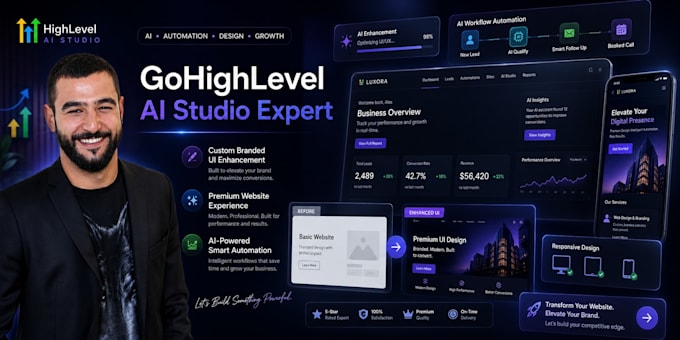 enhance gohighlevel ai studio websites with custom branded UI