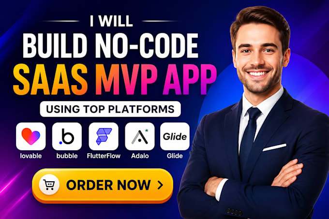 build no code lovable saas mvp ai web app bubble flutterflow glide adalo