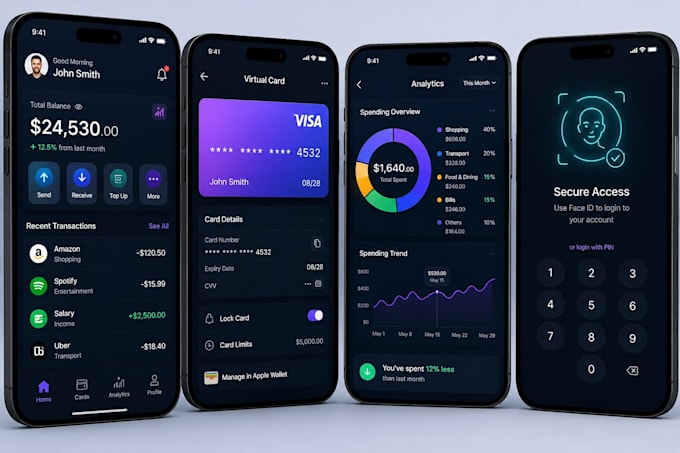 develop fintech app, payment app, wallet app, banking app, money transfer app
