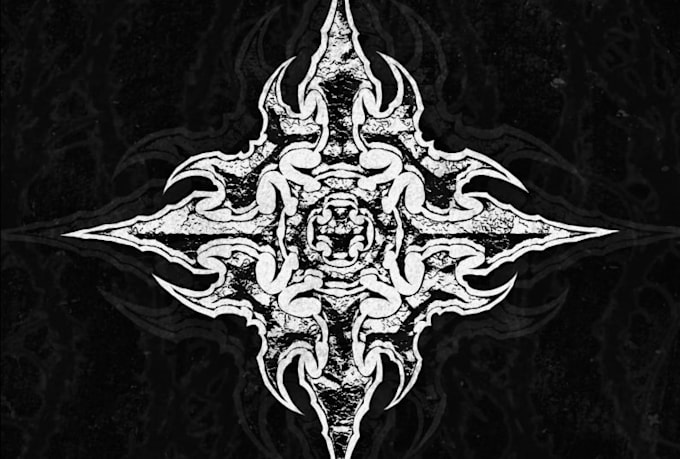 create distorted extreme metal typography