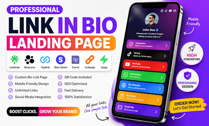 Setup and customize linktree bio link landing page for social media by ...